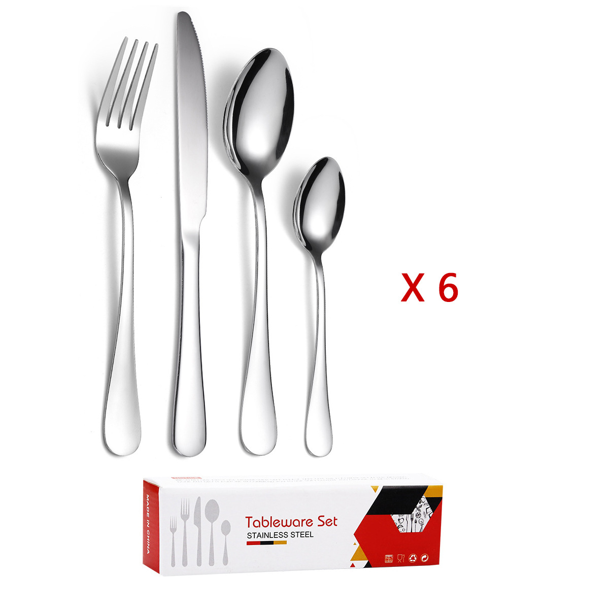 Cutlery set 1010不锈钢金色餐具组西式刀叉勺子24件套装 spoon-阿里巴巴