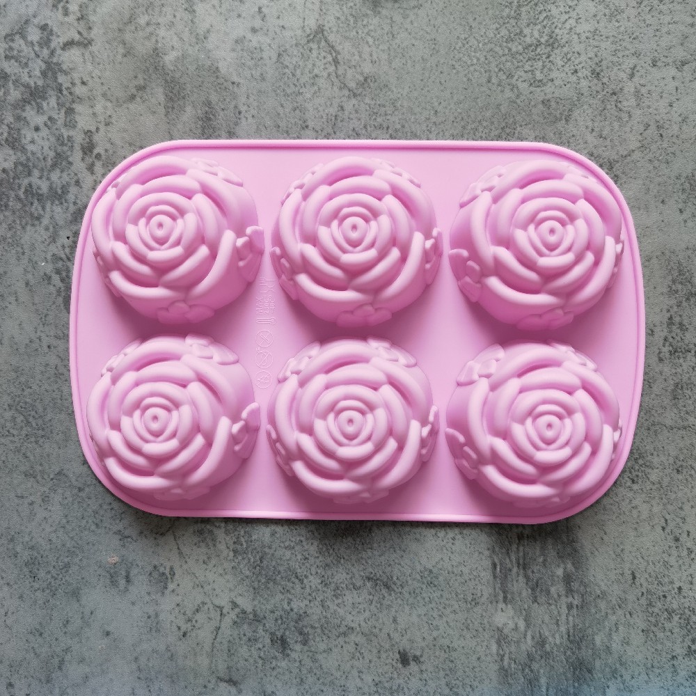 6 rosas 340 molde de silicona pastel molde de pastel gelatina torta molde de pan herramientas de horneado