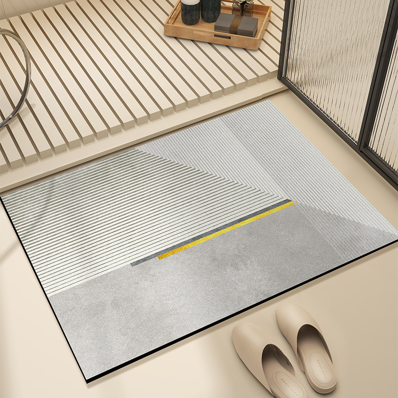 Alfombra de baño de lujo ligera de alta calidad, puerta de baño absorbente de agua resistente al desgaste antideslizante alfombra de barro de diatomas doméstica