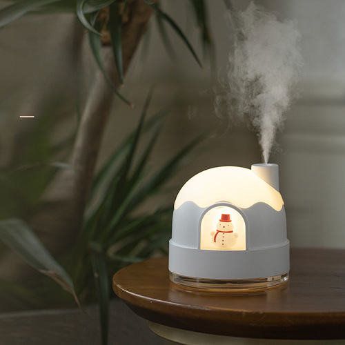 New Snow House Night Light Humidifier USB Silent Bedroom Cute Desktop Air Mini Moisturizing Home Humidifier