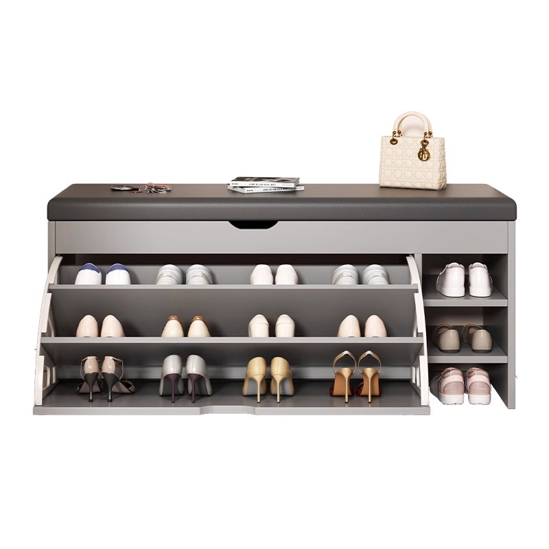 Porta de zapatos doméstica para sentarse y cambiar zapatos taburete de asiento taburete integrado multicapa volante almacenado en la puerta de entrada del gabinete de zapatos interior