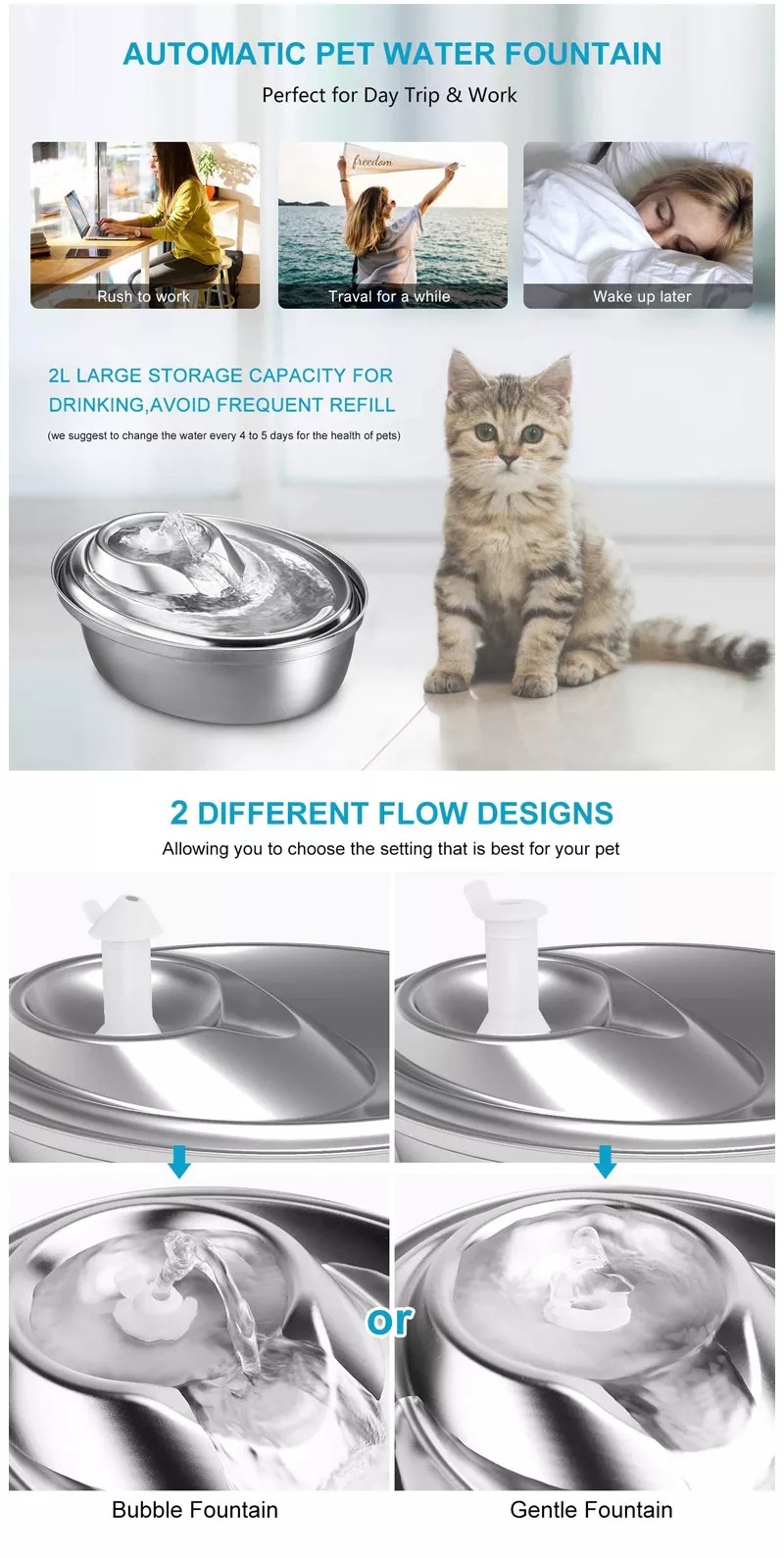Stainless Steel Pet Water Dispenser Image 1
