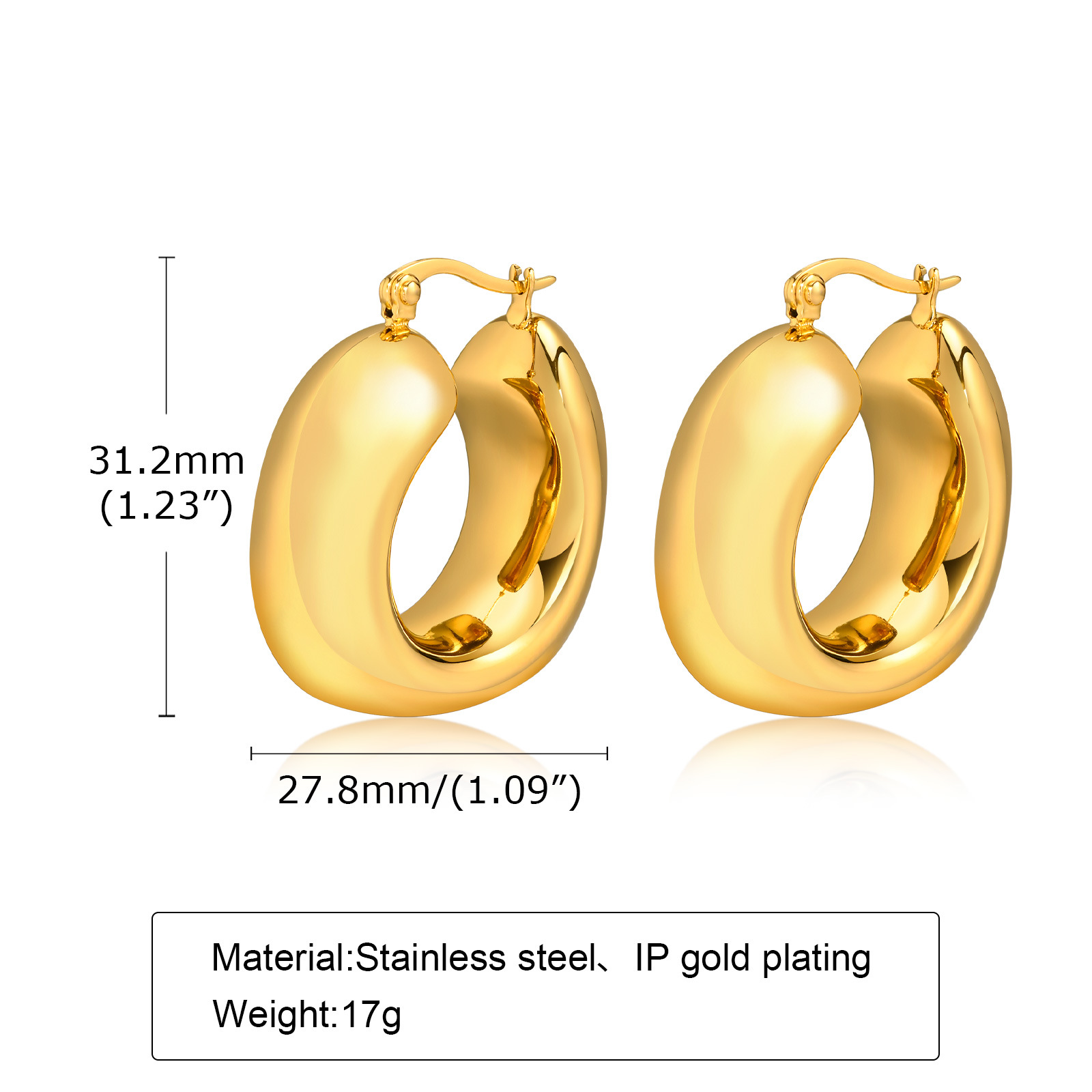 Earrings Classification 1 Pair Simple Style Geometric Plating 201 Stainless Steel Stainless Steel Earrings
