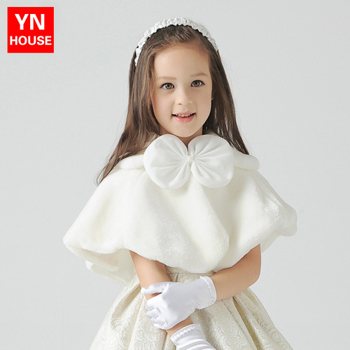 Amazon children's cape fur shawl small cape autumn and winter performance outing girls dress with warm cape