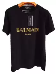 2023 Manufacturer Sells Spring and Summer New Balmain Balmain Bronzing Letter Cotton Loose T-Shirt Couple Style for Men and Women