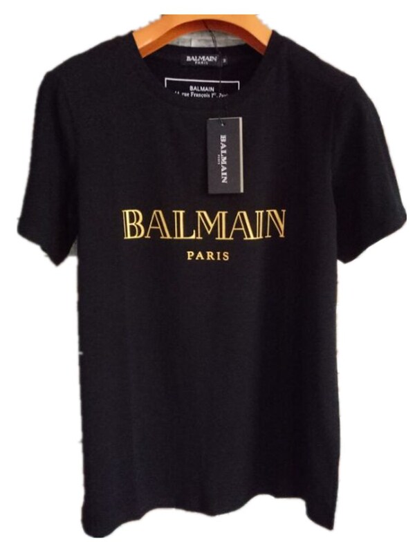 2023 Manufacturer Sells Spring and Summer New Balmain Balmain Hot Stamping Letter Cotton Loose T-Shirt Couple Style for Men and Women