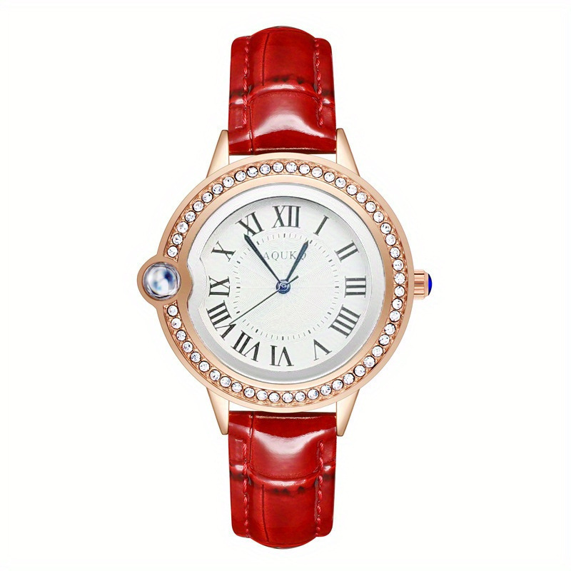 Wish new watch ladies simple diamond luminous retro women's watch belt quartz watch manufacturers in stock wholesale_voghion.com
