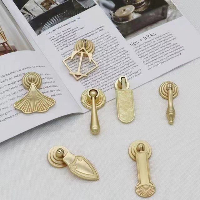 Цинковый сплав ручка простой и высокоэкстравагантный китайский стиль золотой медный лист гинкго билоба ящик для шкафа тумбочки дверь с одним отверстием