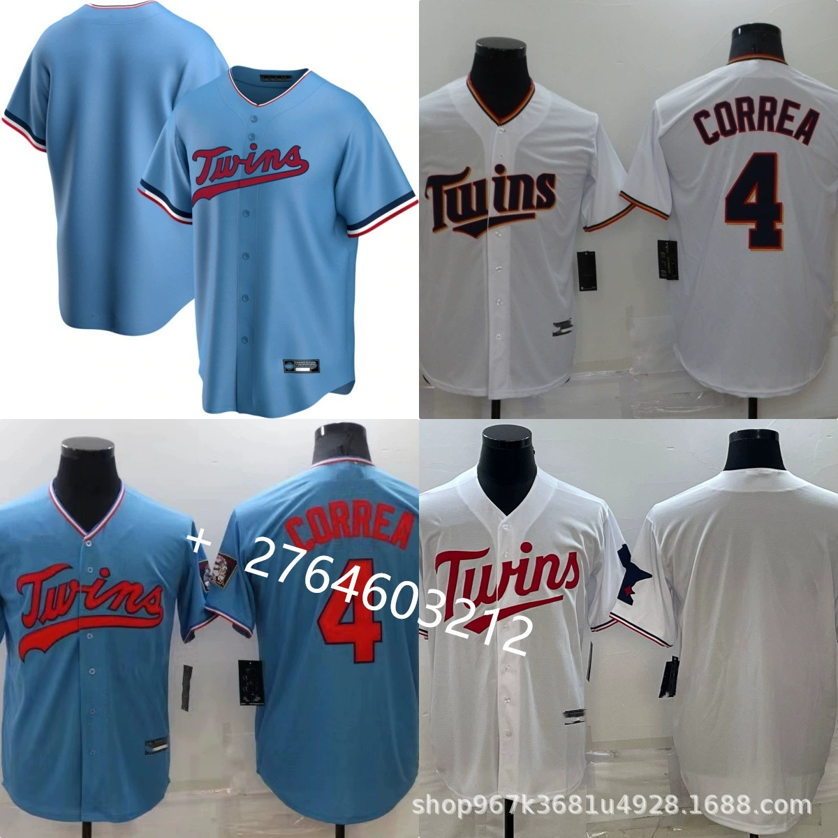 Minnesota Twins Minnesota Twins 4 Корреа Джерси Бейсбольная форма с вышивкой Джерси