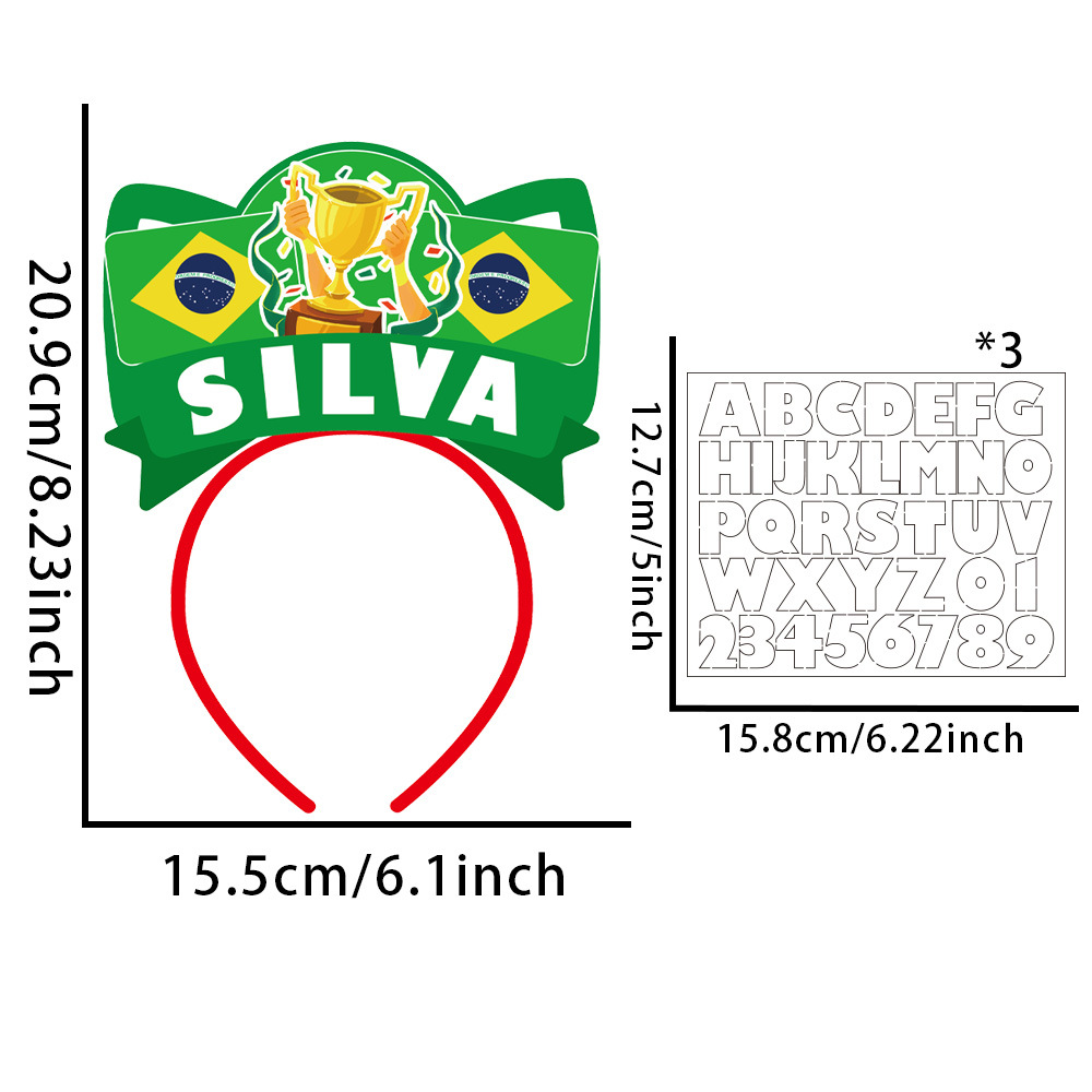 2026 Copa del Mundo fanáticos ganchos de pelo porristas de apoyo estrella DIY letras ganchos de cabeza bandera de fútbol botón de cabeza tocado