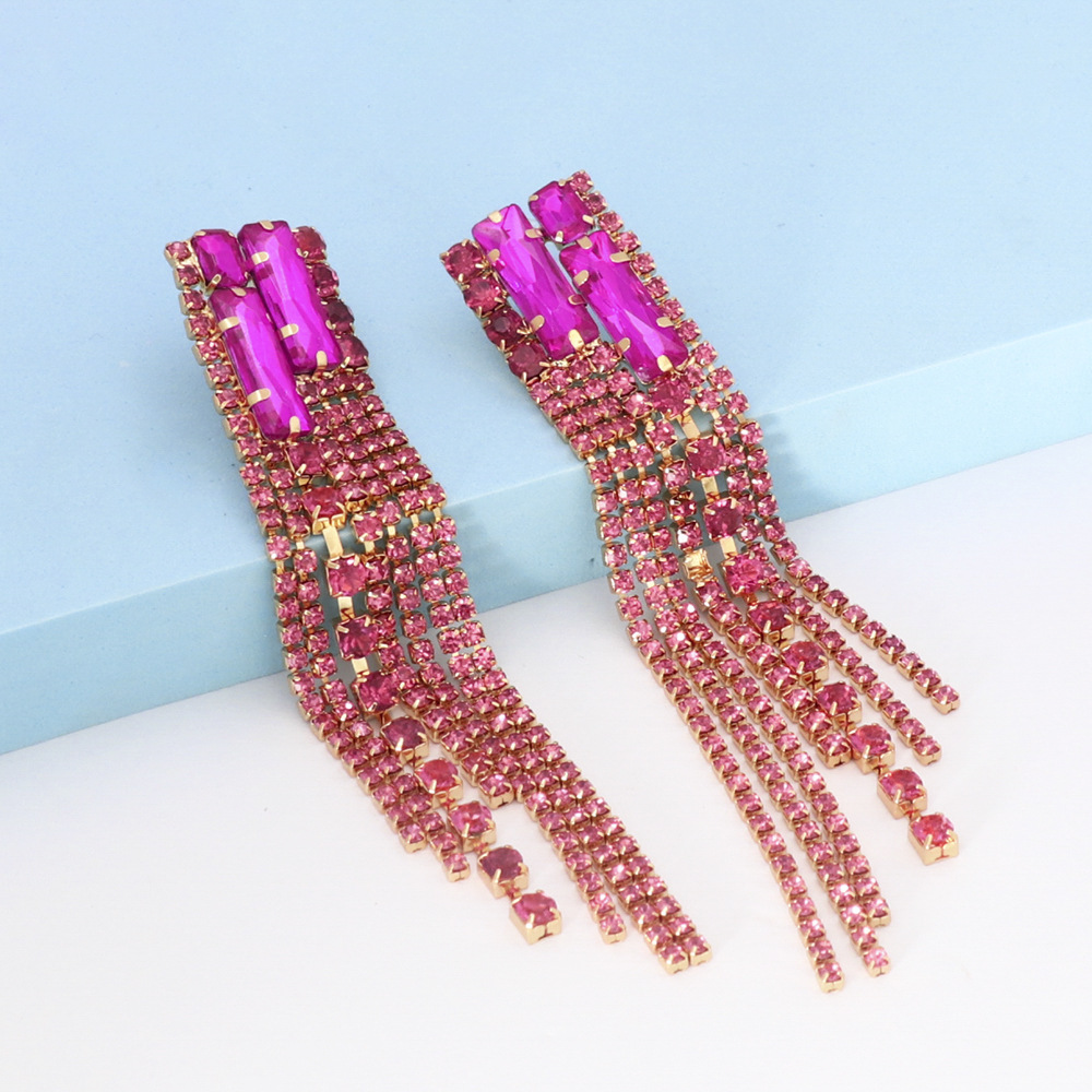 1 Pair Fashion Geometric Alloy Plating Rhinestones Women's Drop Earrings display picture 17