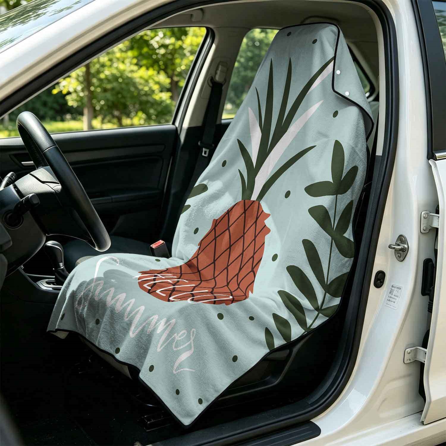 Summer bath towel and car seat cover 2-in-1, ultra-fine fiber outdoor beach and car dual-use universal seat cushion