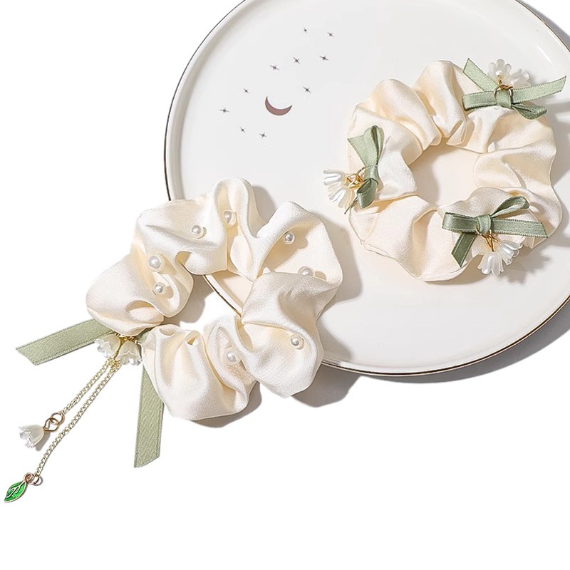 Lily orquídea intestino grueso banda de pelo banda de goma lazo del pelo de alto grado sentido bola cabeza cuerda de pelo simple temperamento tocado flor hembra adulto