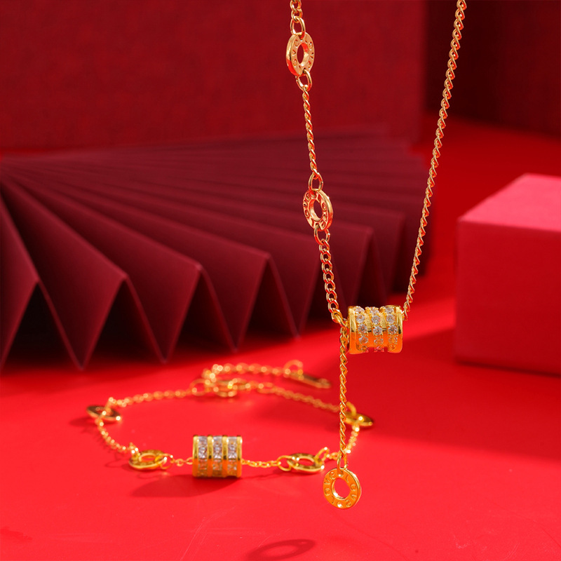 Luz de lujo pequeña cintura simple collar pulsera moda ZIRCON joyería aleación de cobre temperamento ins estilo todo partido diseño sentido