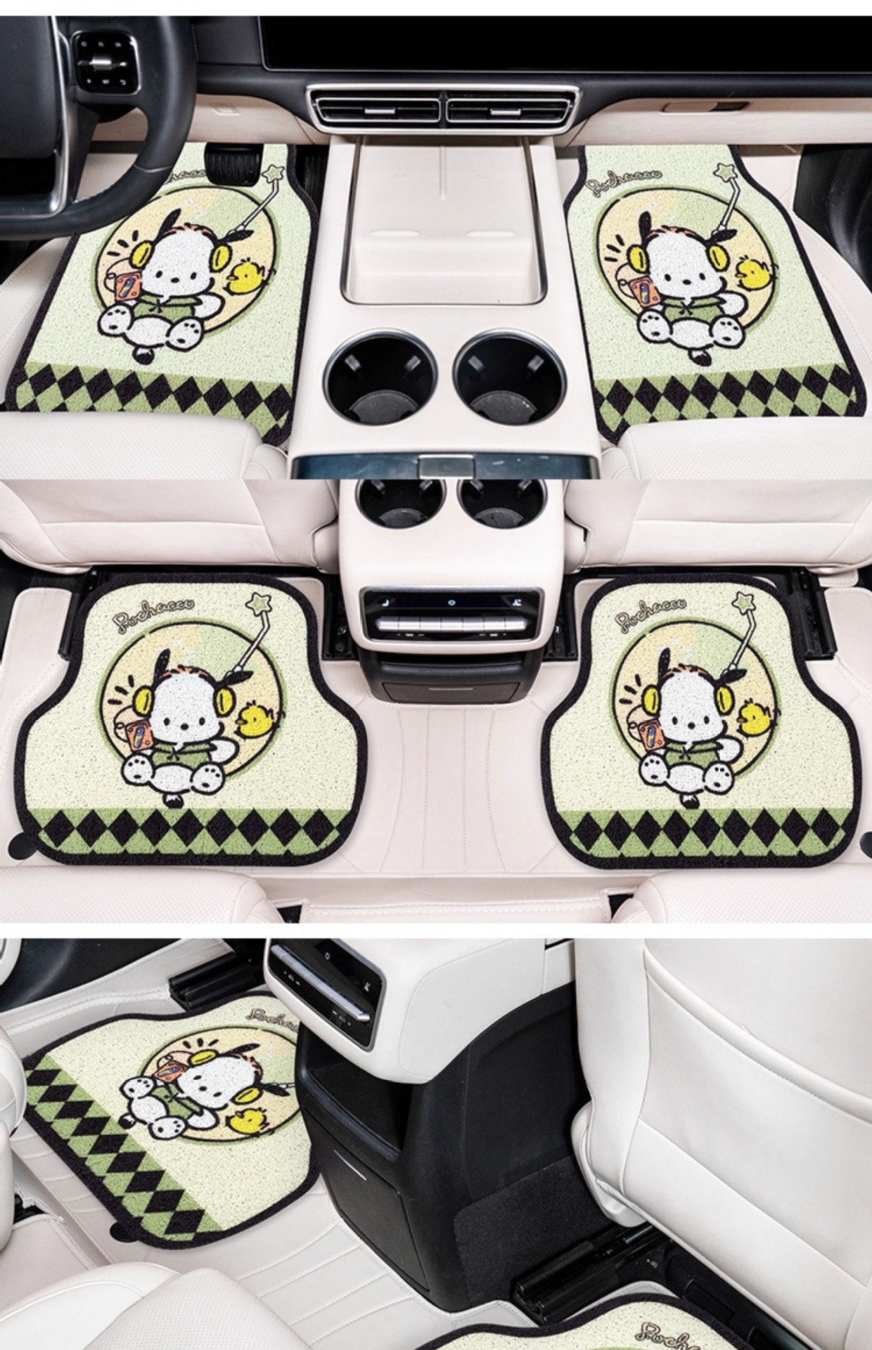 Car Floor Mats, Cute Cartoon Floor Mats, Stain-Resistant, Easy to Clean, Non-Slip, Universal Car Decoration Supplies