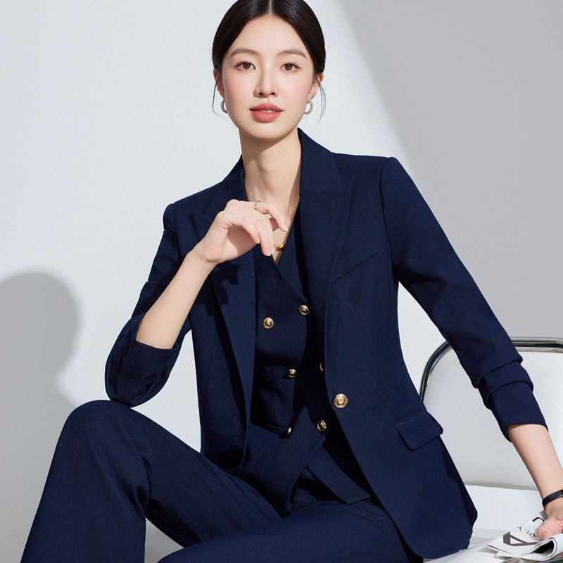 高端职业套装女新款气质女神范通勤正装西服套裙主持人前台工作服