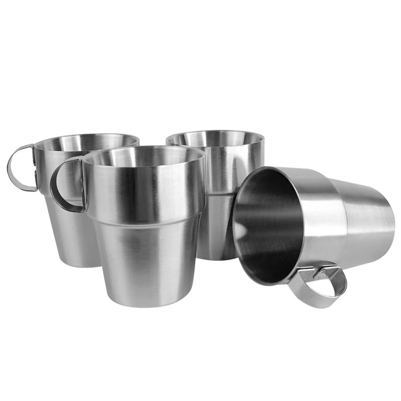 Al aire libre no magnético de acero inoxidable de doble capa taza de 4 piezas conjunto de picnic aislamiento térmico anti-escaldado taza de café taza de cerveza al por mayor