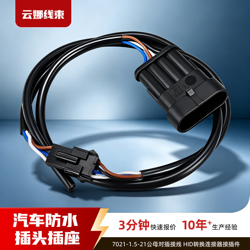 Terminal Wire Harness Processing, Vehicle Modification Wire Harness, Male and Female Plug Connection Cable, Conversion Plug, Stable Conductivity, Waterproof