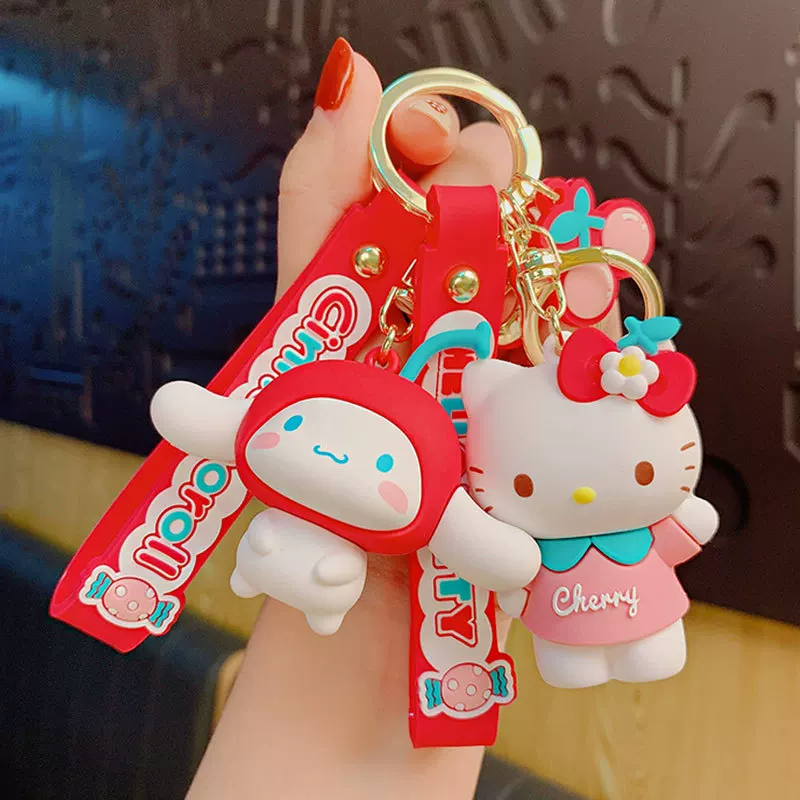 Sanrio, подлинный мультяшный милый брелок, ключи от машины, сумка со школьными аксессуарами, оптом