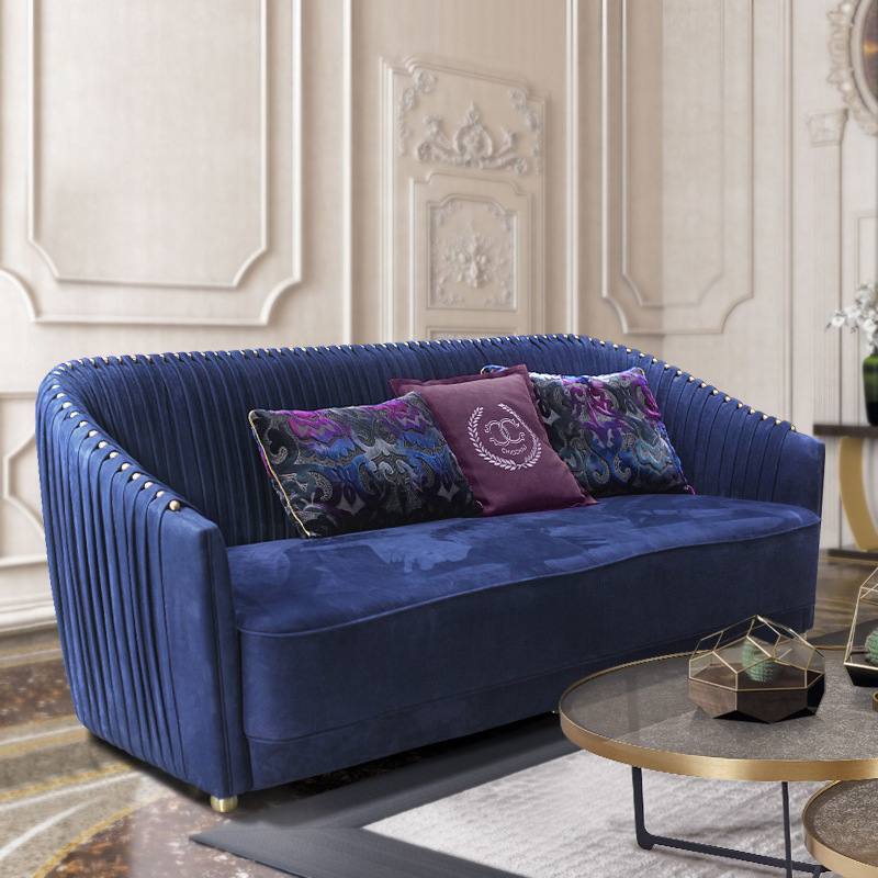 意大利羅伯特卡沃利Roberto Cavalli狂野折皮三人沙發輕奢大沙發