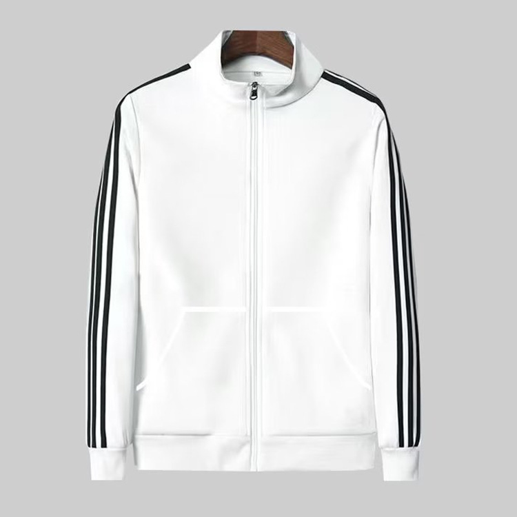 Primavera y otoño chaqueta de ropa deportiva, ropa de grupo, camiseta de tres barras para correr, ropa de trabajo de los estudiantes, comercio exterior al por mayor