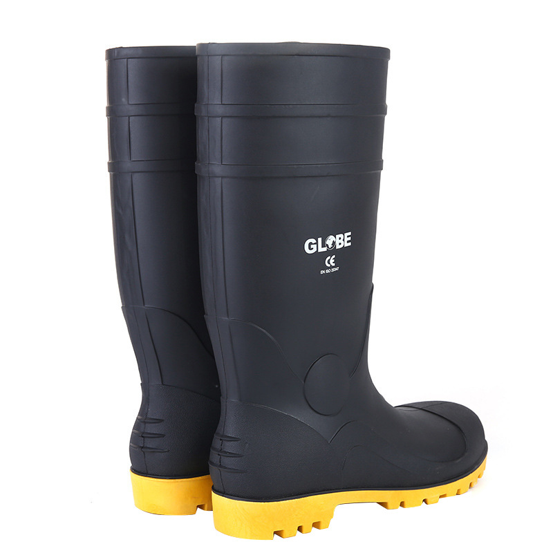 Botas de lluvia de seguridad, impermeables y antideslizantes, caña alta, ideal para trabajo en fábrica y obra