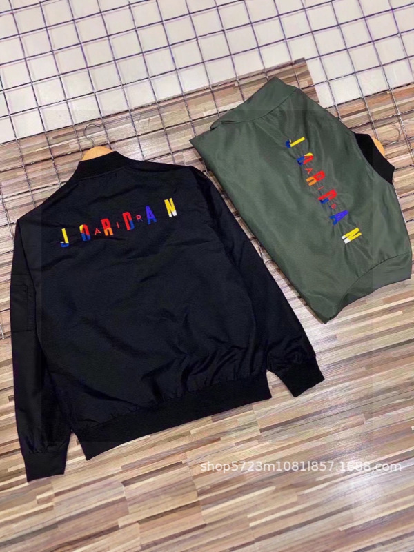跨境乔丹AJNK棒球服男2025新款美式街潮情侣外套刺绣logo七彩乔丹|undefined