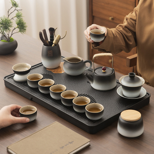 Free Shipping Stoneware Kung Fu Tea Set 2025 New Household Teapot and Tea Cup Complete Set of Tea Tray Gift Box for Making Tea