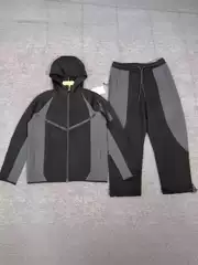 Cross-border 2025 Spring Autumn New TCH Color Block Patchwork Knit Jacket Straight Leg Pants Sportswear Casual Set 326+324