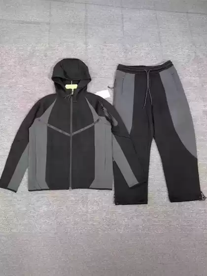 Cross-border 2025 Spring Autumn New TCH Color Block Patchwork Knit Jacket Straight Leg Pants Sportswear Casual Set 326+324