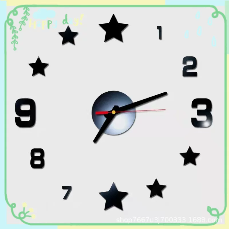 Factory star hanging clock Amazon goods DIY creative hanging clock simplicity home quiet watch wall paste clock
