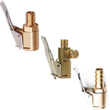 汽车轮胎用便携式充气泵接头黄铜吸盘充气泵阀连接器卡夹式适配器