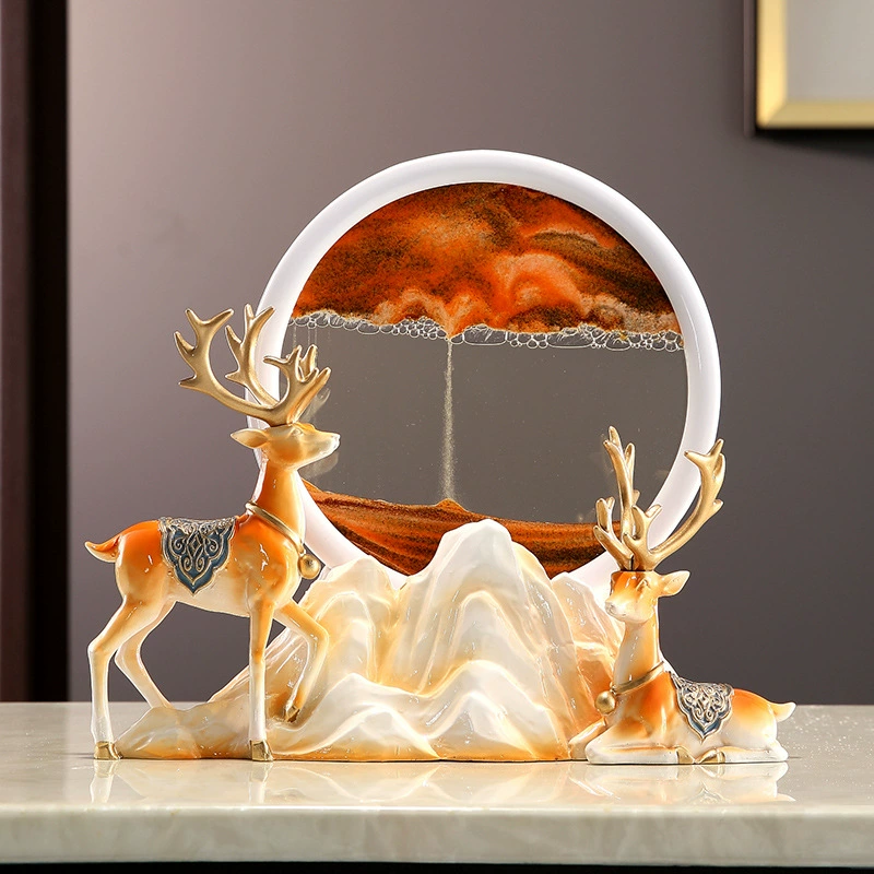 Lucky Deer зыбучие песочные часы Живопись украшения свет роскошный высококачественный домашний гостиная винный шкаф ТВ шкаф офисный стол украшения