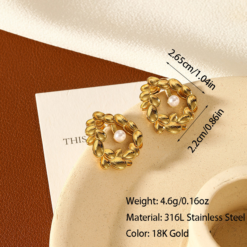 10g Weight Titanium Steel Ear Needle Material Ear Studs Classification 1 Pair Quantity Daily, Street Occasion Titanium Steel Material Geometric Pattern All Seasons Season Women's Gender Plating Design Retro, Commute Style 1 Pair Retro Commute Geometric Plating Titanium Steel Ear Studs 34