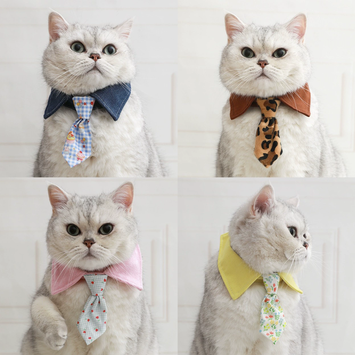 Бантики для домашних кошек, милые ошейники и галстуки различных стилей, праздничные шарфы для собак, ожерелья, маленькие собаки Бишон Фризе