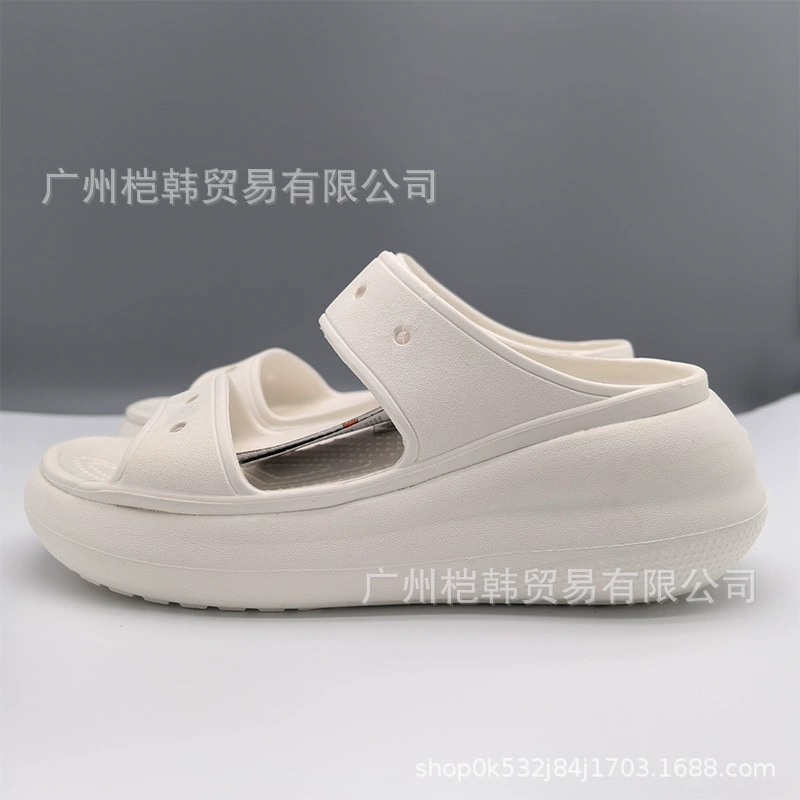 Женские летние босоножки с перекрестными ремешками, двойной пряжкой, высотой каблука 6 см, на толстой подошве, пляжная обувь, оптом