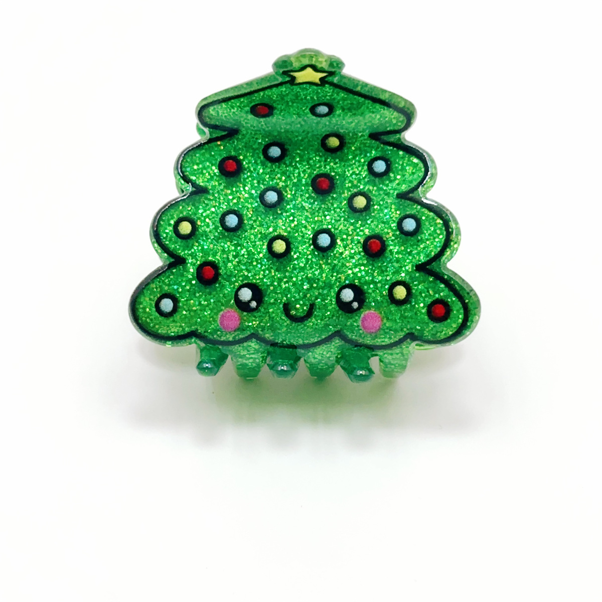 20g Weight Hair Claws Hair Accessories Type 1 Piece Quantity Holiday, Daily Occasion Arylic Material Christmas Festival Christmas Tree, Santa Claus Pattern Women's Gender Simple Style Style Christmas Simple Style Women's Christmas Tree Santa Claus Arylic Hair Claws 9