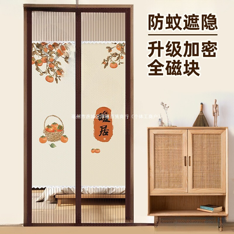 2025 New Anti-Mosquito Door Curtain for Bedroom, Semi-Privacy Screen Door and Window, Home Anti-Peeping, No-Drill Magnetic Self-Adhesive