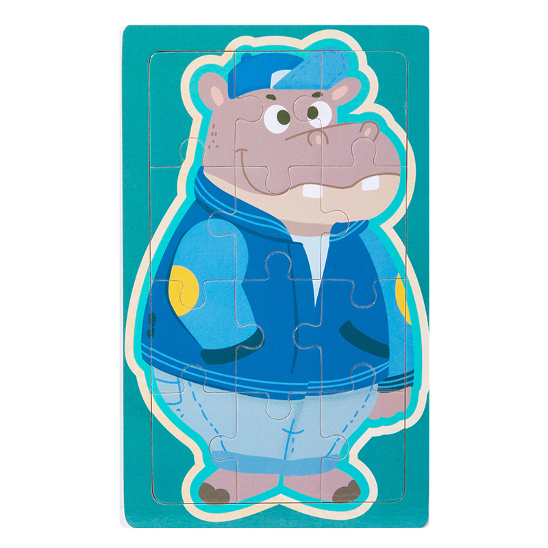 Educación temprana Iluminación juguetes de dibujos animados puzzle de bloques de animales 0 - 3 años de niños pequeños niños y niñas puzzle de bebés