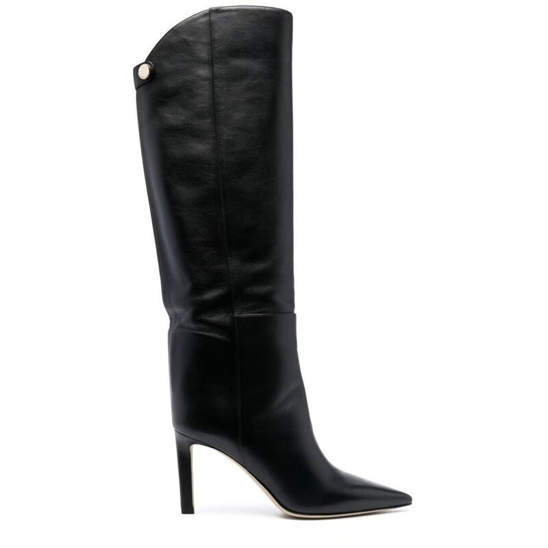 European and American foreign trade knight-style fashion boots, runway pointed-toe stiletto high-heeled straight boots, slimming plus-size spring and autumn knee-high boots