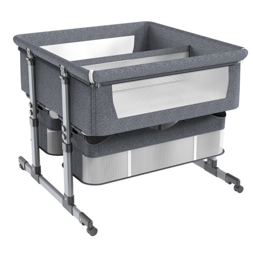 Twins portable foldable adjustable height connecting crib baby bed bassinet baby crib bb bed