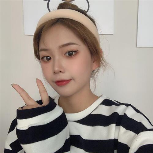 Warm sponge high crown hair tie headband Korean milk coffee color hair bun holder