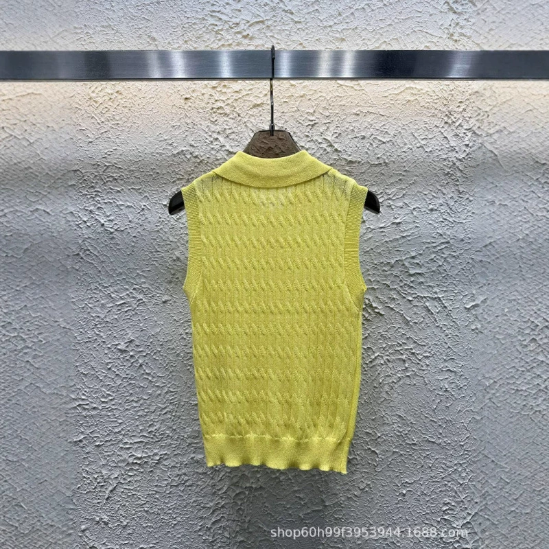 25 новых летних стильных женских вязаных жилетов с тонкими лацканами и вышивкой пчелы