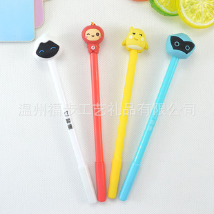 Customized 3D Stereo Animation Soft Glue Pen, Creative Student Pvc Gel Pen, Black Signature Cartoon Pen Customization
