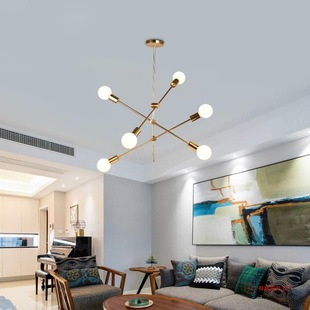 Magic Bean Line Chandelier Living Room Dining Room Bedroom Molecular Lamp Post-Modern Minimalist Style Ins Creative Scandinavian Lamps