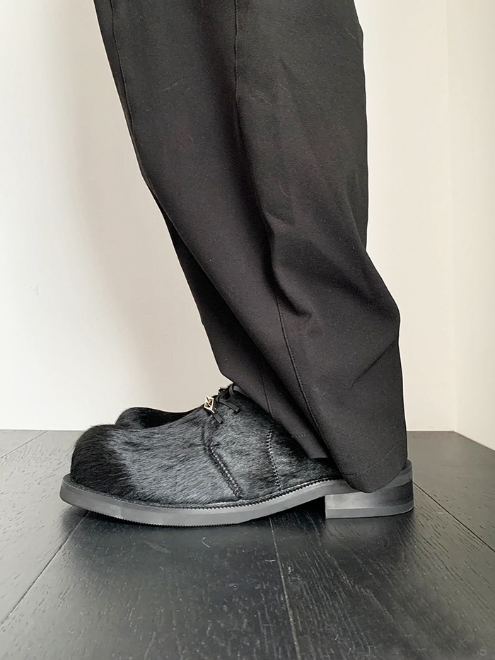 Scarpe derby in pelle di crine di cavallo da uomo e da donna, con suola spessa, casual Lefu, con punta grande_voghion.com