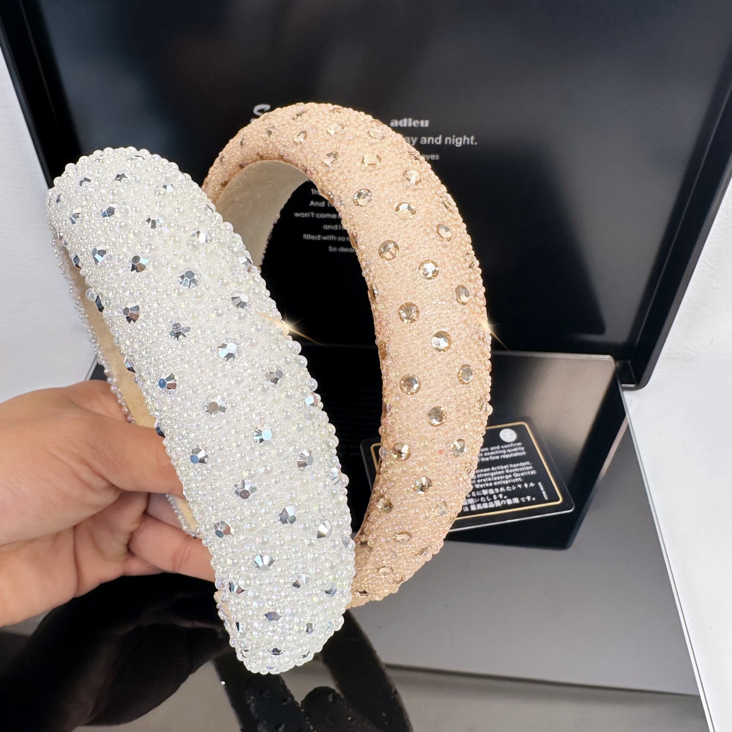 韓國東大門高顱頂超閃水鑽寬發箍女高檔輕奢宴會名暖百搭頭箍髮飾