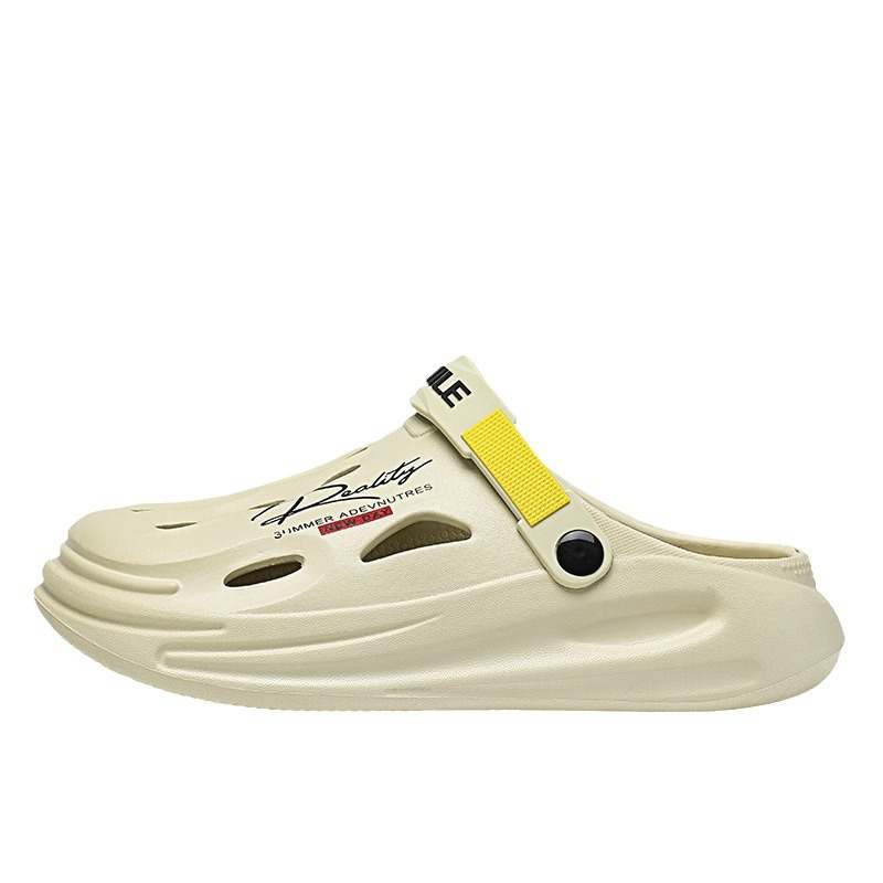 Zapatos perforados para hombres de verano antideslizantes para conducir zapatillas de playa transpirables sandalias