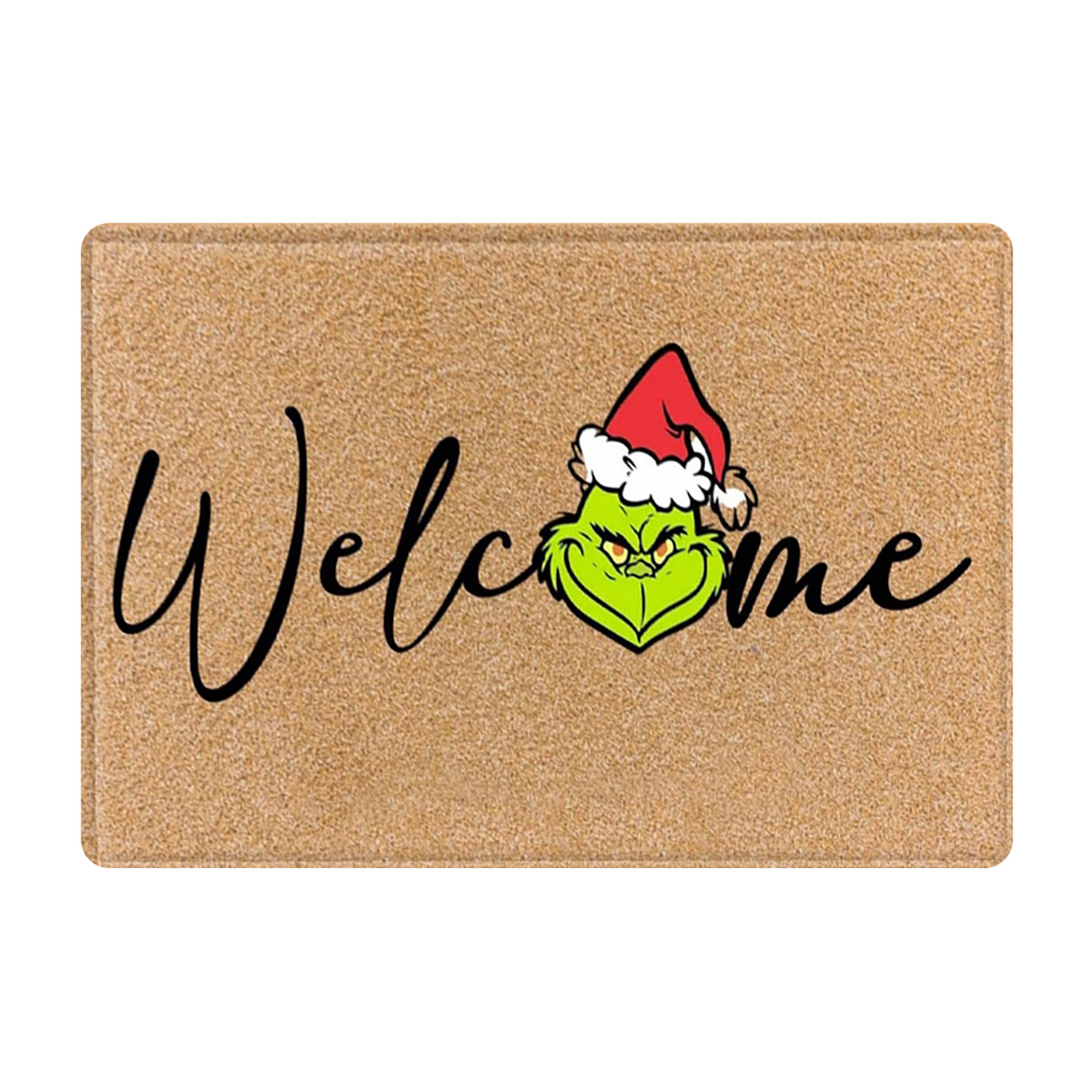 En stock Grinch alfombra del piso transfronterizo alfombra de Navidad alfombra de puerta de vacaciones verde payaso alfombra del piso