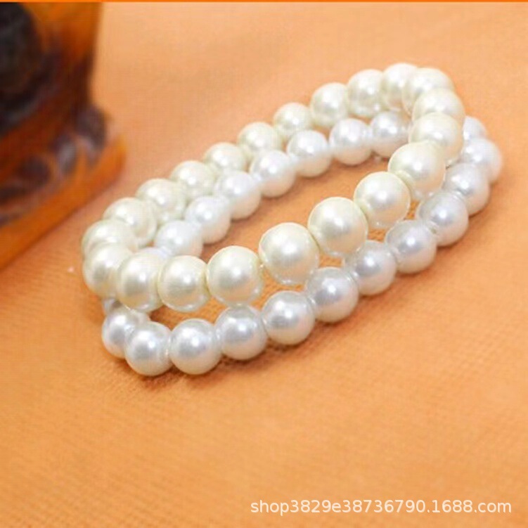 Beaded bracelet imitation pearl bracelet 8MM beads bracelet stall small goods wholesale elastic bracelet diy bracelet for women
